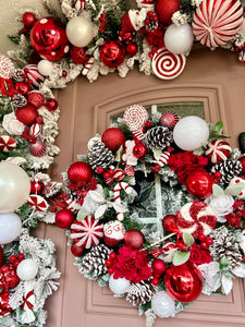 Christmas candy land wreath and matching garland