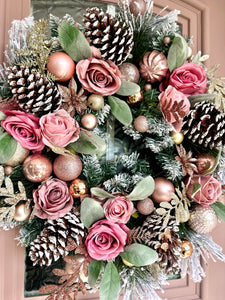 Pink Champagne wreath and garland