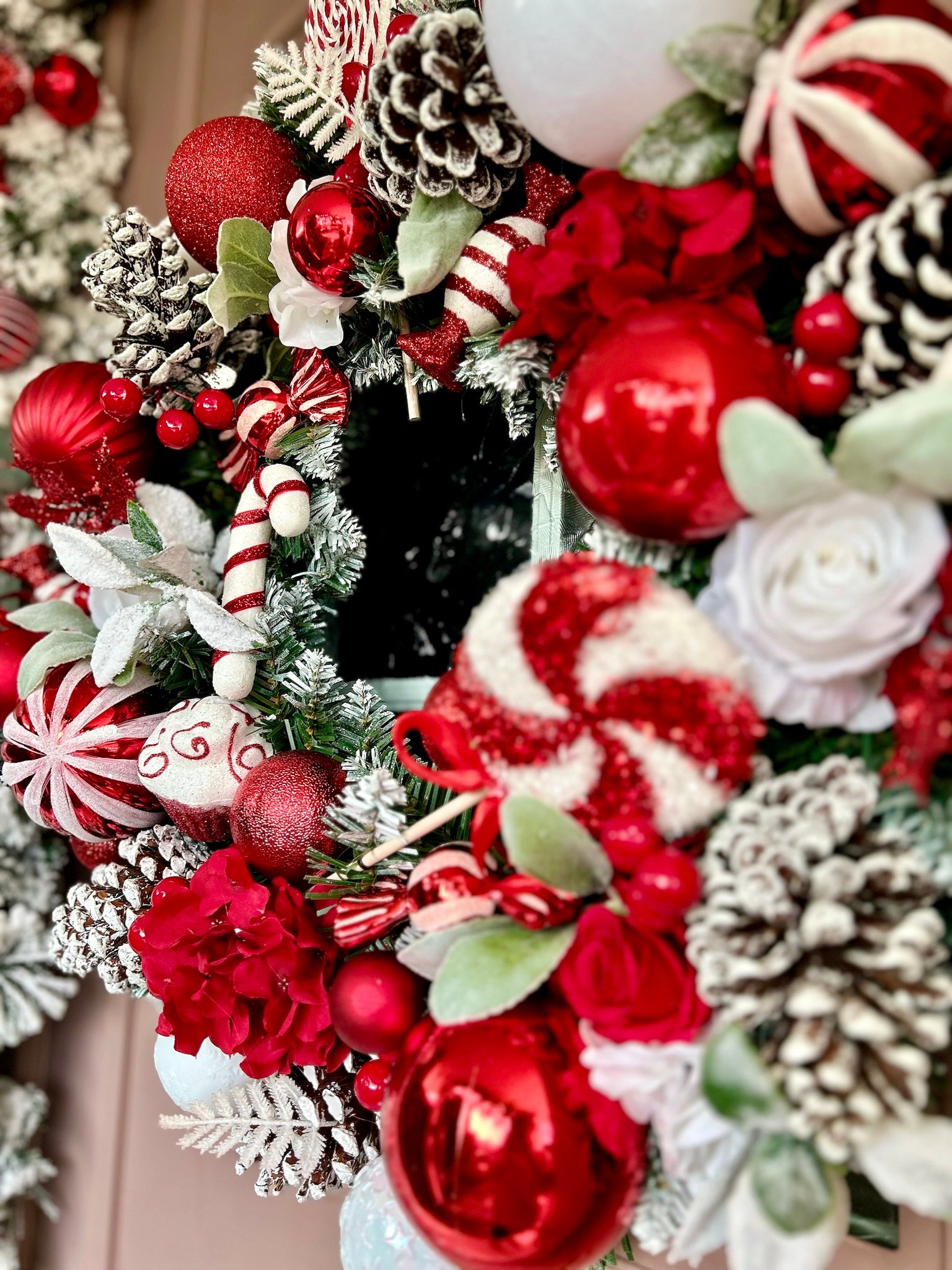 Christmas candy land wreath and matching garland