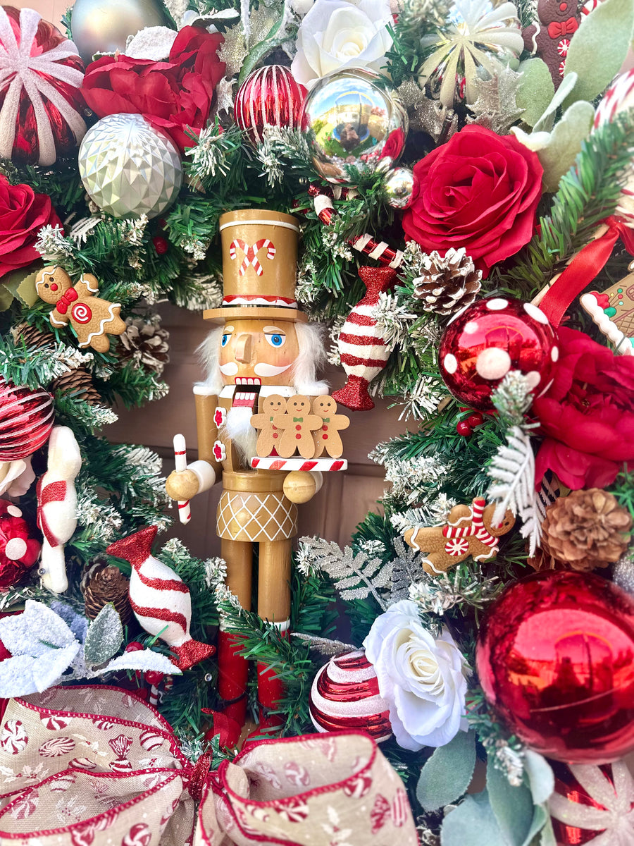 Deluxe Gingerbread Nutcracker wreath (led lights included) – MadeMae ...