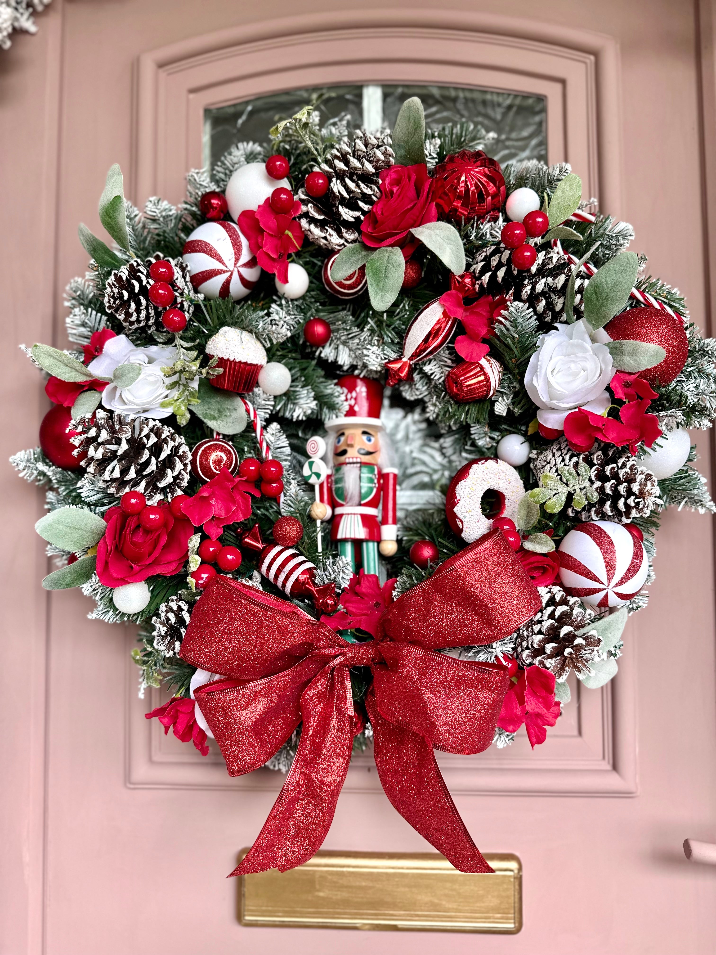 Christmas candy wreath and garland