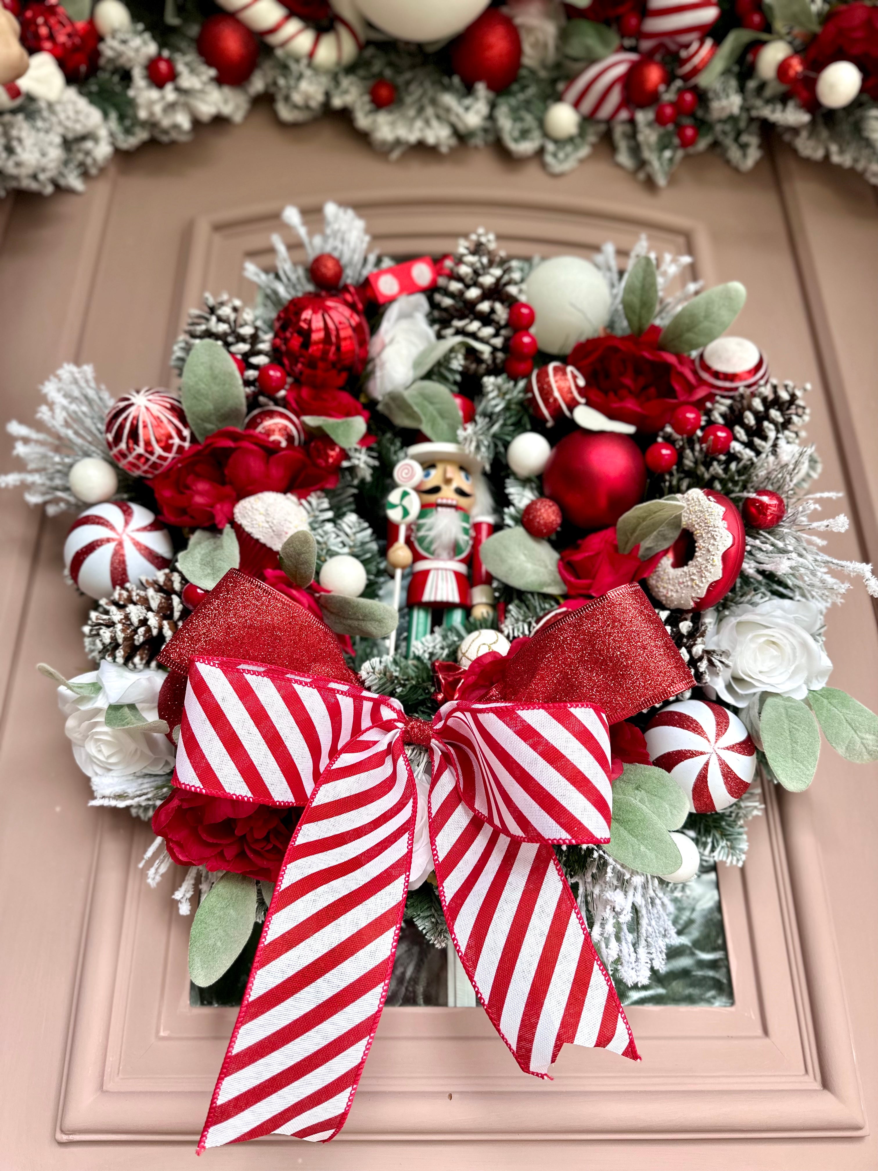 Christmas candy wreath and garland