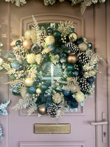 Midnights- navy & gold luxurious wreath & matching garland