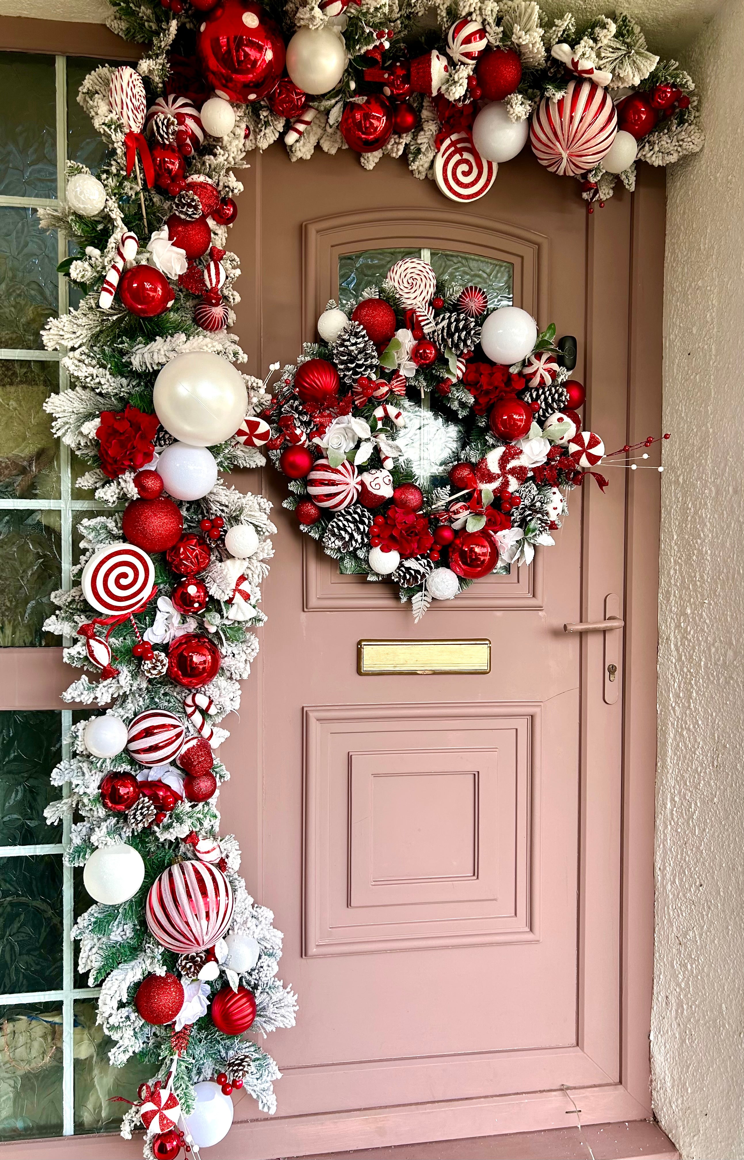 Christmas candy land wreath and matching garland