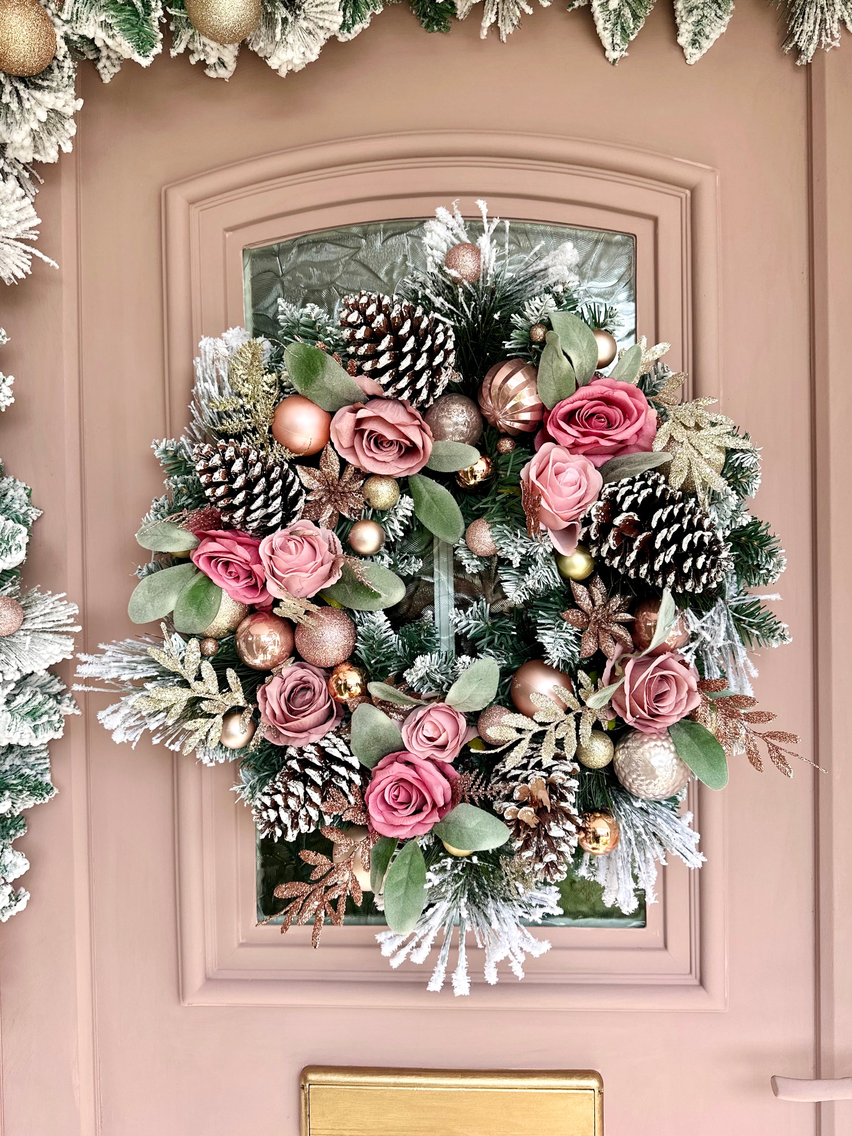 Pink Champagne wreath and garland