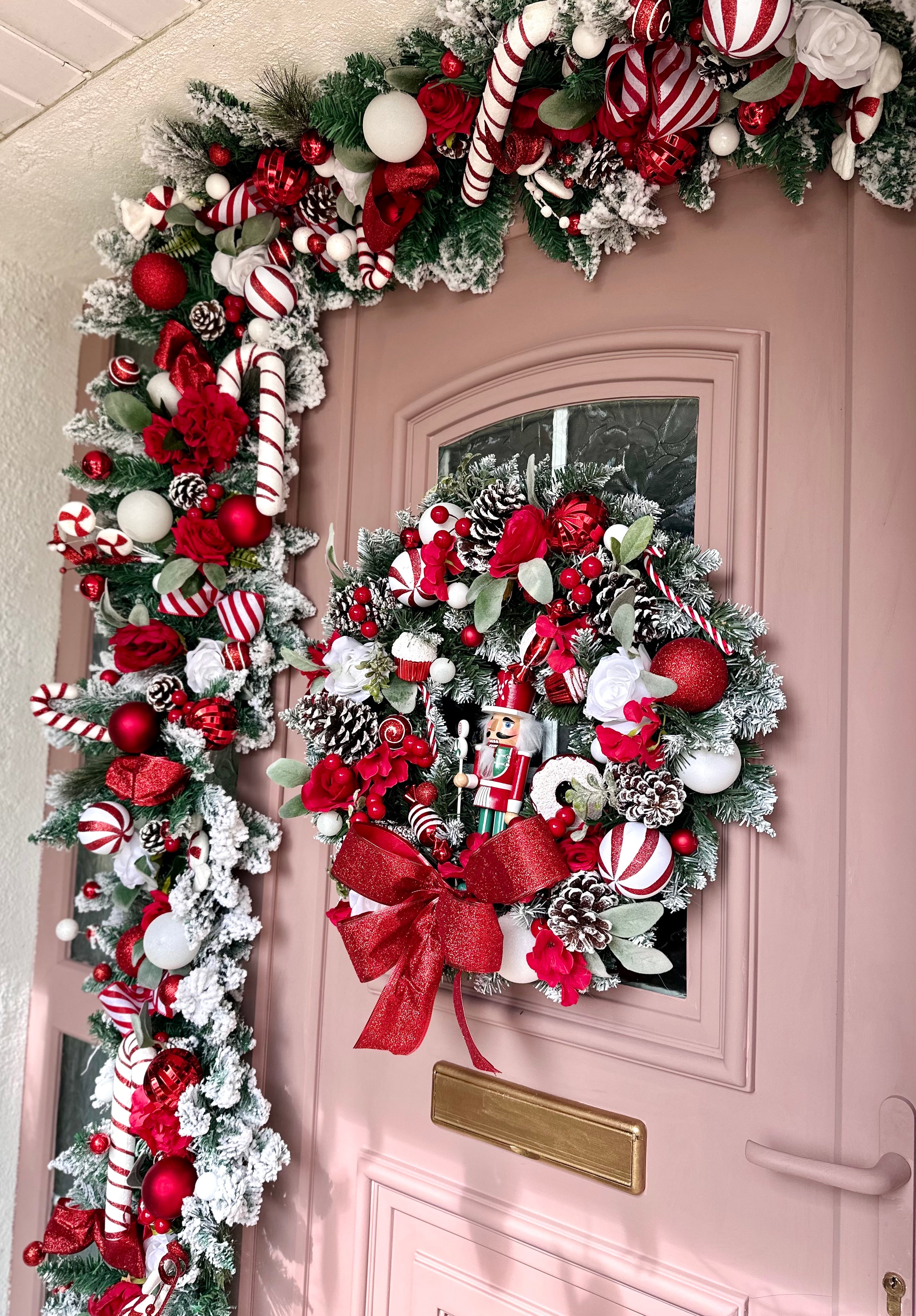 Christmas candy wreath and garland