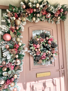 Pink Champagne wreath and garland