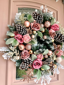 Pink Champagne wreath and garland