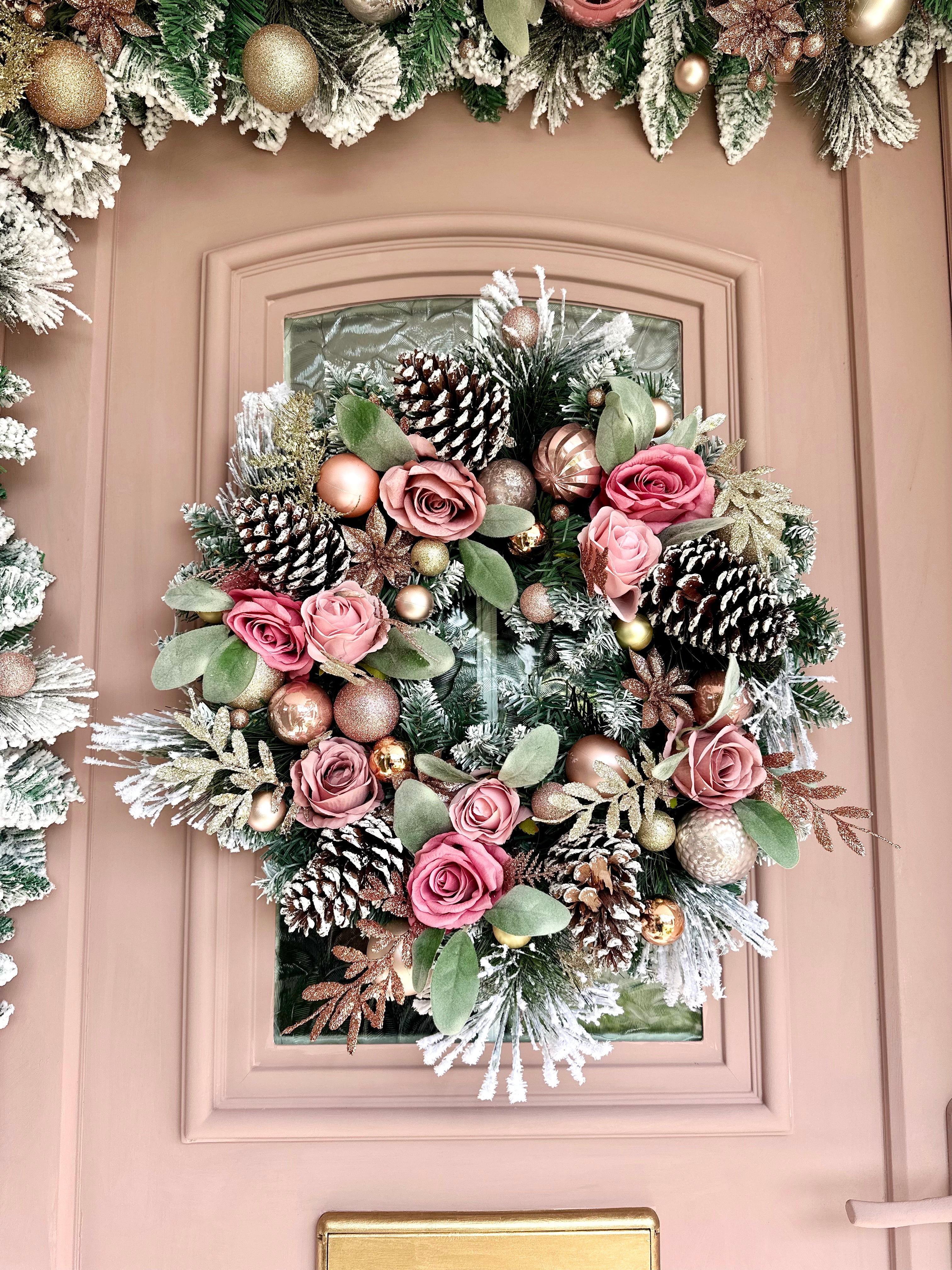 Pink Champagne wreath and garland