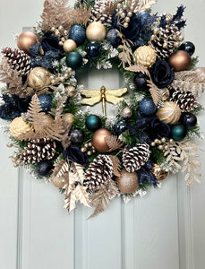 Midnights- navy & gold luxurious wreath & matching garland