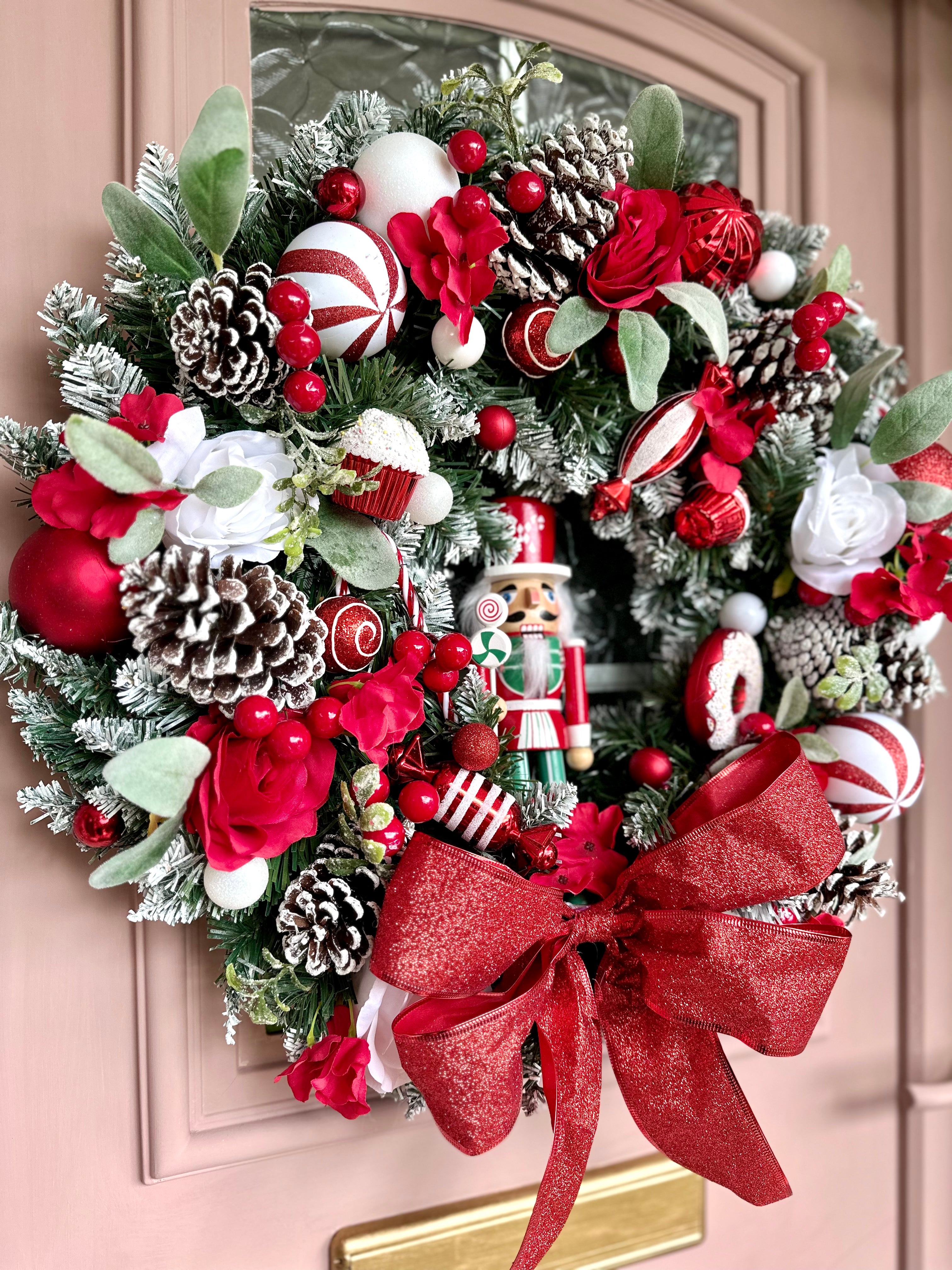 Christmas candy wreath and garland