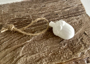 WHITE HANGING ACORN DECORATION