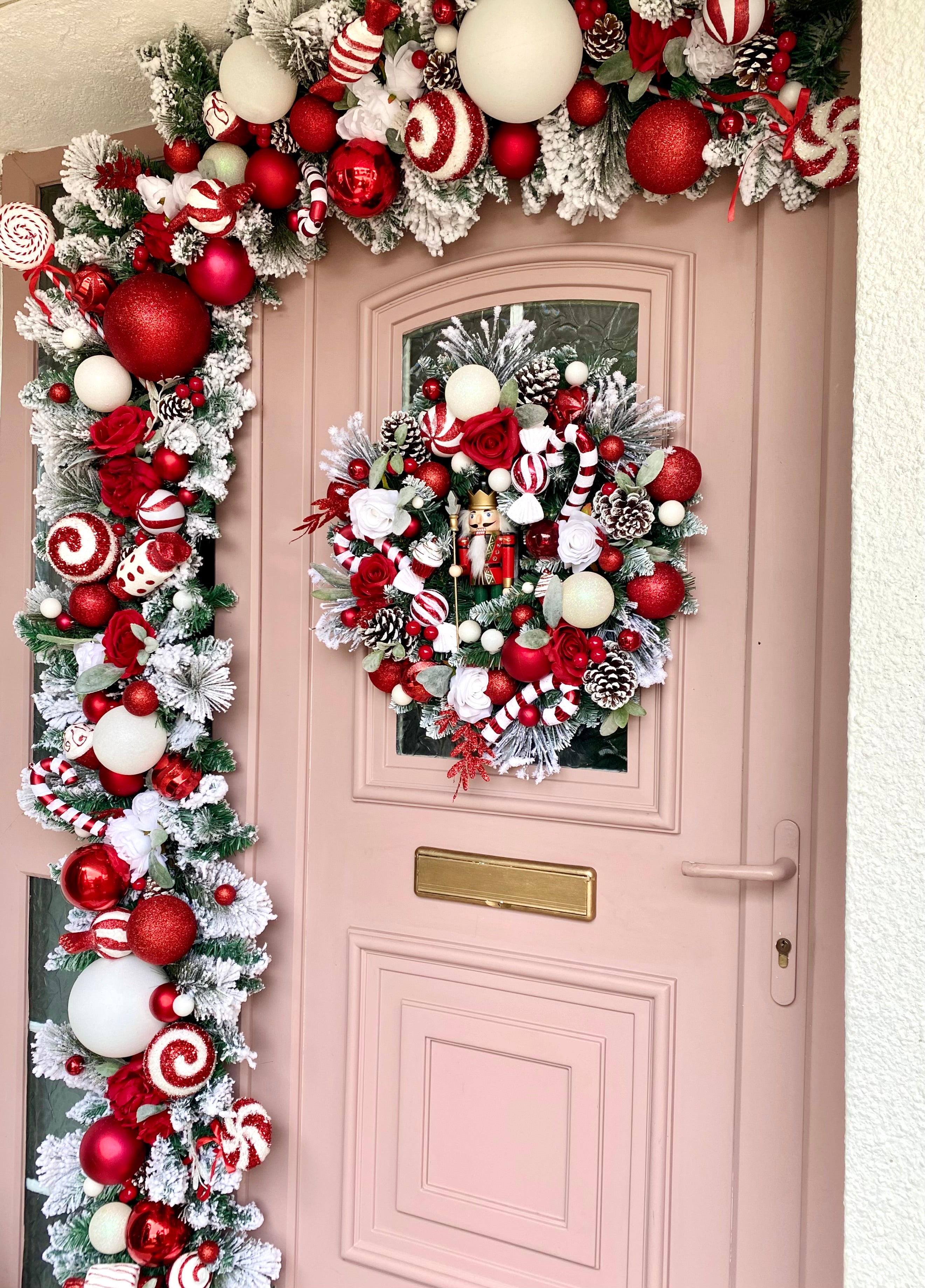 Luxury extra snowy Nutcracker wreath (matching garland available)