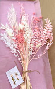 Dried flower bouquet in pink