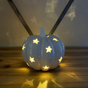 LED pumpkin with star detail 8cm