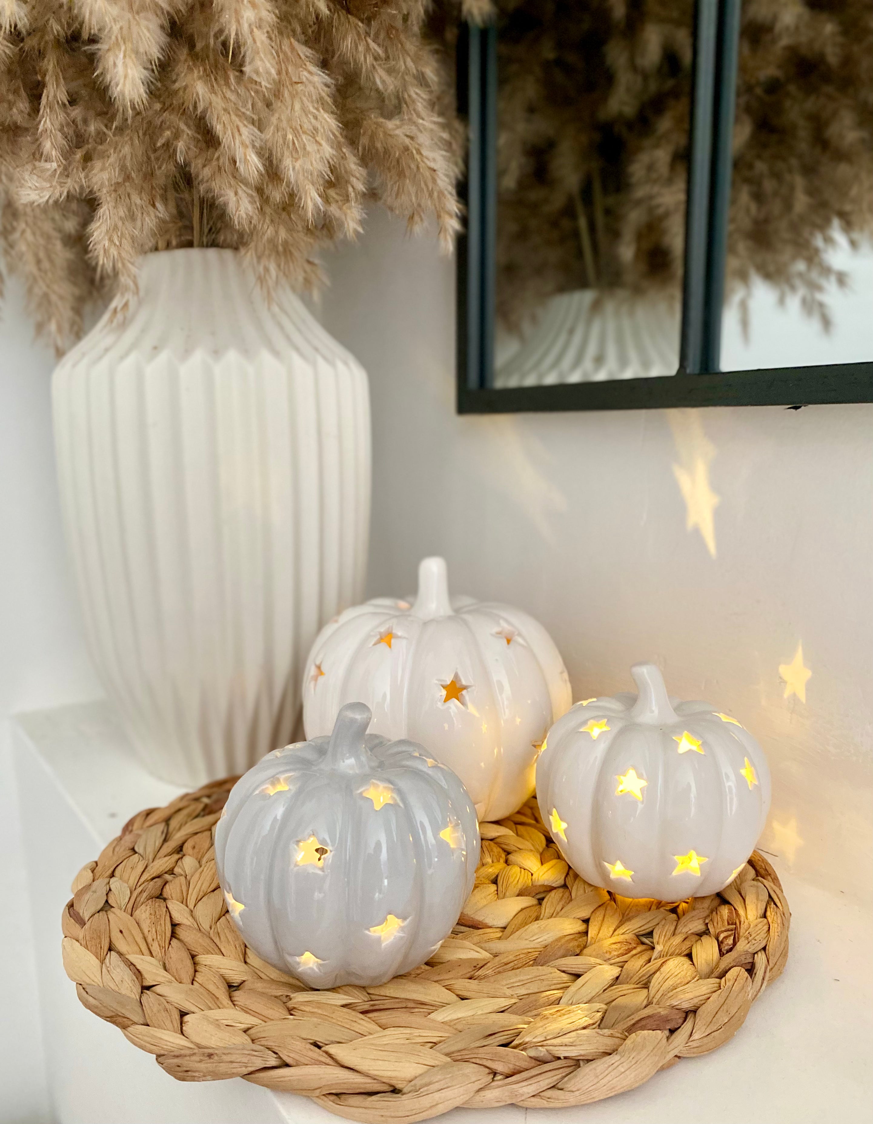 Pumpkin star t-light holder 11cm