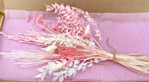 Dried flower bouquet in pink