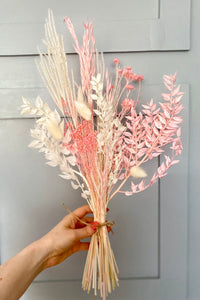 Dried flower bouquet in pink